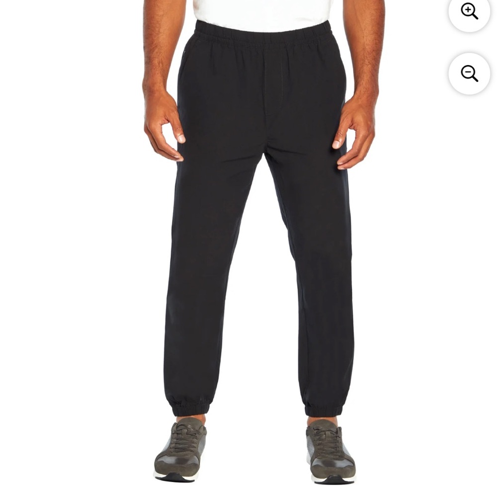 Banana Republic Black Tech Joggers Drawstring Pockets Casual Men’s Size Small